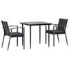 VidaXL Ensemble à manger de jardin 3 pcs coussins résine tressée acier, ensemble à manger, ensemble à manger d'extérieur, 3186971