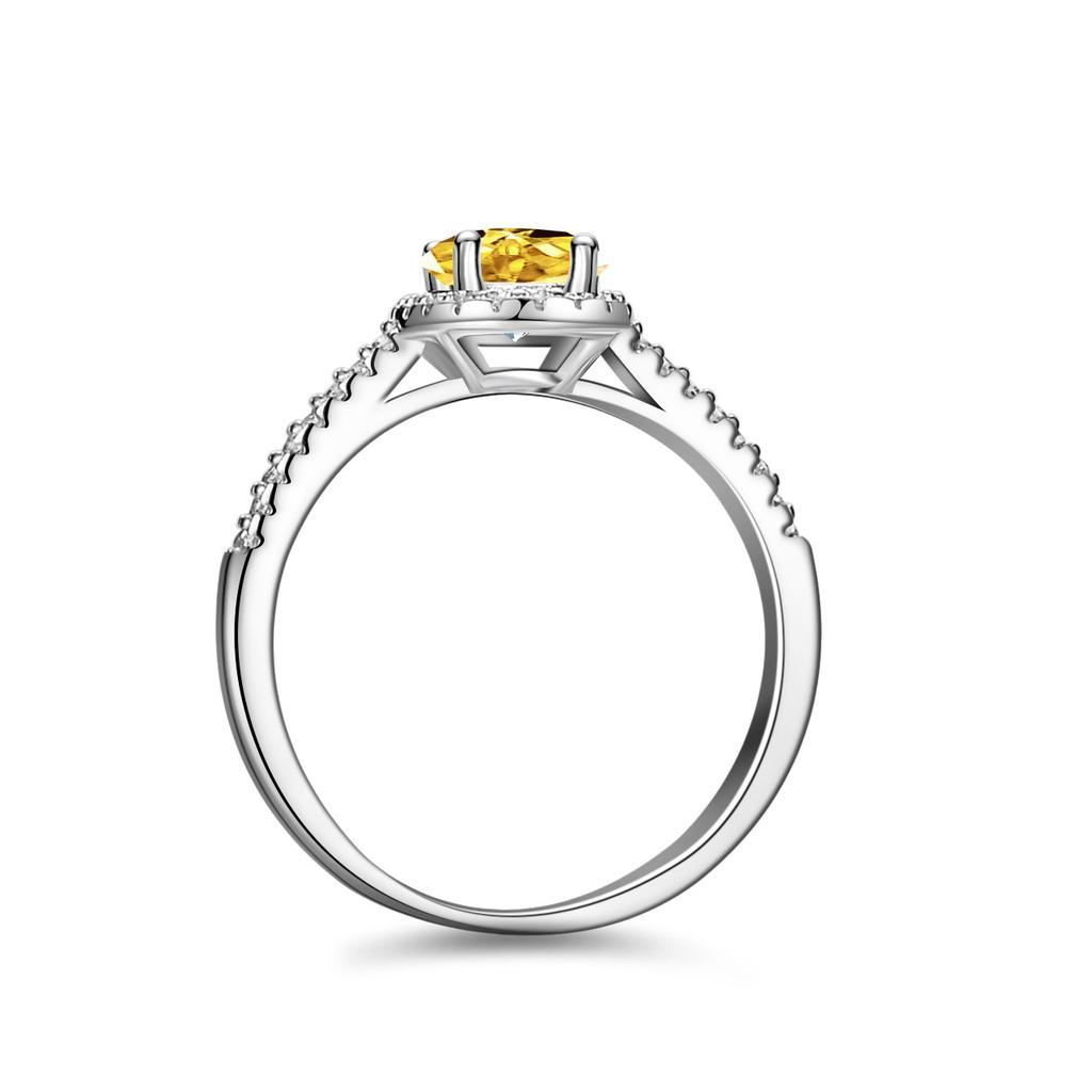 D Color Moissanite Ring Women's S925 Sterling Silver 1 Carat Egg-shaped Yellow Dove Egg Moissanite Ring Wedding Ring Proposal Diamond Ring