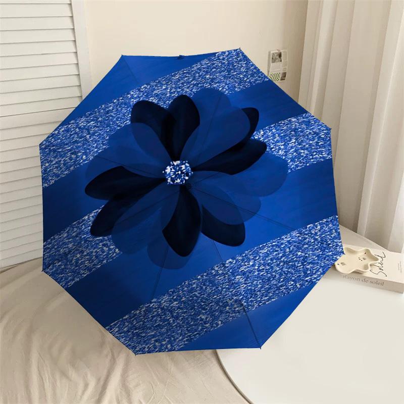

1pc flower sparkle Automatic Open/Close Umbrella Compact Folding Umbrella with 8-Rib Shaft for Women/Men, Elegant Birthday1210S