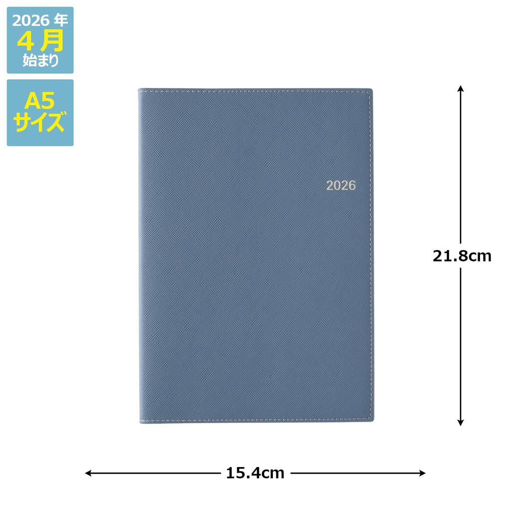 NOLTY 2026 Planner, April Start, A5 Weekly Access 4, Blue, 9689