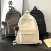 Minimalist Faux Leather Backpack Casual Daily Use Backpack for Women Simple Design Ideal for School Commute Travel and Everyday Outings No Pendant
