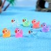 10Pcs Fluorescent Statues Creative Shape Vibrant Color Adorable Appearance Hand-crafted Luminous Tiny Duck Statues Miniature Animal Figures Supplies