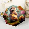 Colorful Butterfly Bear With Roses Outdoor Automatic Umbrella Folding Umbrella With 8 Ribs Durable Plastic Iron Perfect For Outdoor Adventures Stylish