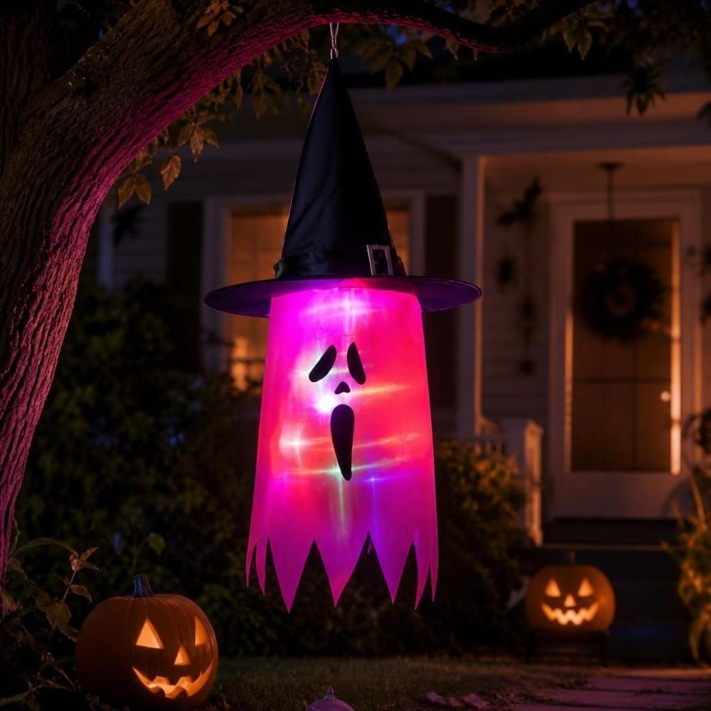 Lightweight Witch Hat Lanterns Hanging Decoration LED Glowing Light Halloween