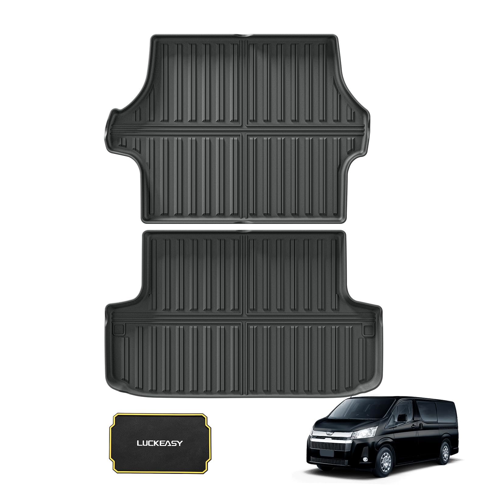

LUCKEASY Toyota Hiace 200 Series KDH200 TRH200 Эксклюзивный коврик для багажника Водонепроницаемый коврик 3D 3D коврик Коврик для багажника HIACE 200 Series Поддон для багажника Поддон для багажника чёрный