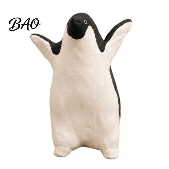 Housewarming Present Ideas Cute Penguin Figurine, Nordic Style Small Animal Statue, Whimsical Office Desk Accessories Shelf Tabletop Decor Ornament,