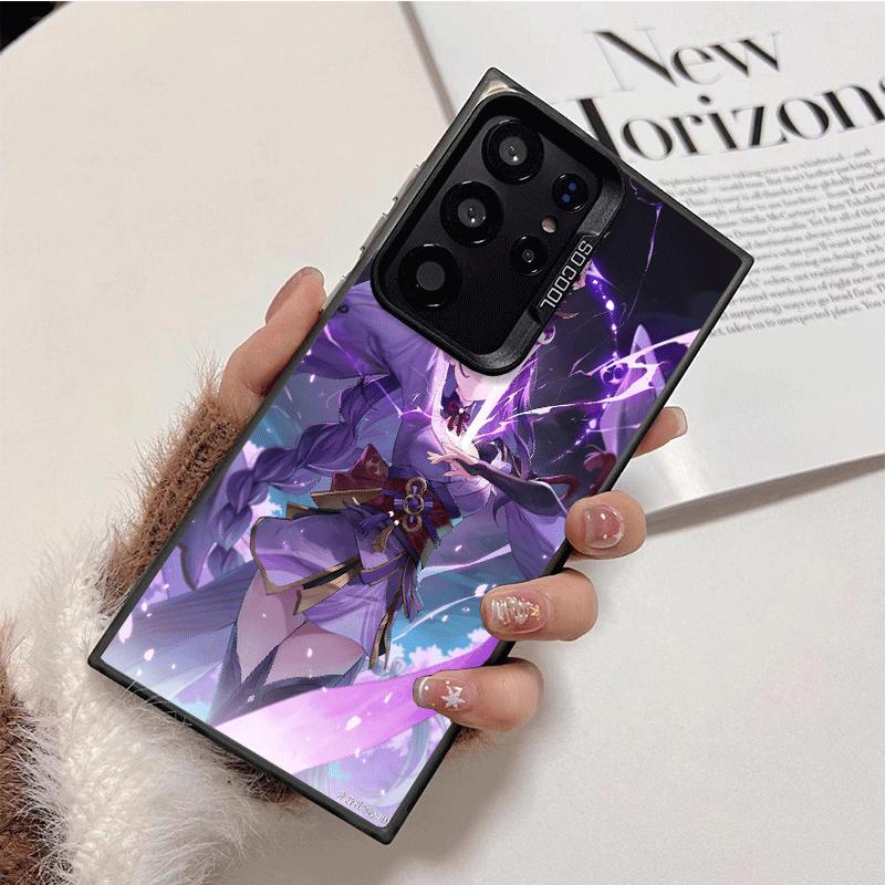Genshin Impact Raiden Shogun Soft Phone Case for Samsung Galaxy S24 S25 FE S26 Edge S23 Ultra S22 Plus S21 + Shockproof Cover Ba