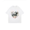 Women Casual Oversized T Shirt White Dachshund Floral Heart Print For Everyday Wear And Leisure Activities