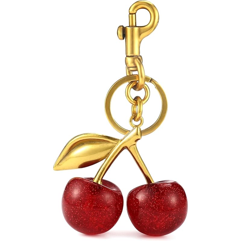 

[AOOMO] cherry bag charm stylish cherry bag charm versatile keychain pendant Eye-catching cherry keychain charm fashionable bags [product]
