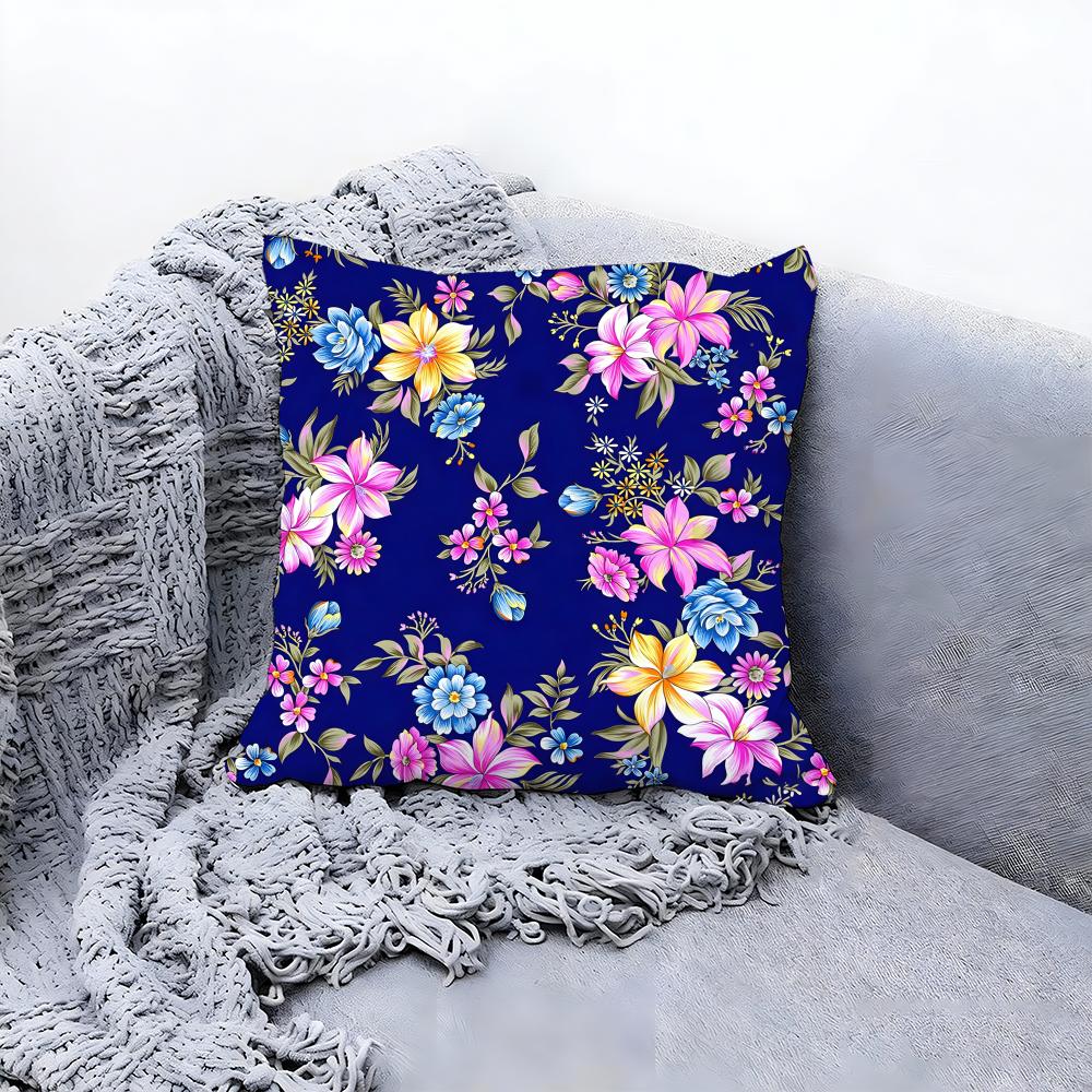 Traditional Chinese Floral Pattern Cushion Cover Premium Comfort Reversible Pillow Cove in One Design for Any Room Car Interior