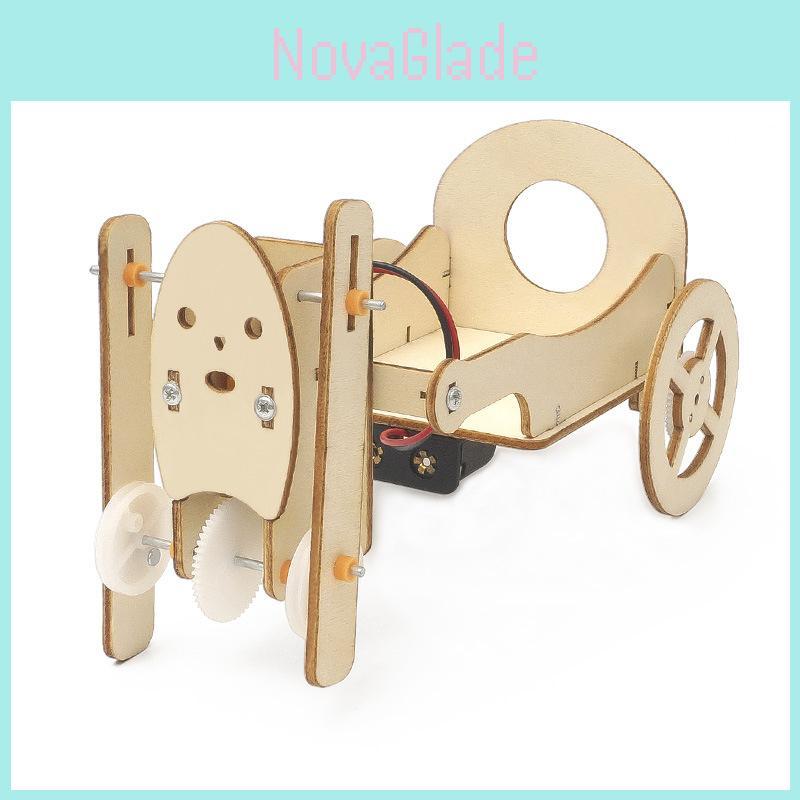 Wooden Diy Robot Pull Car Creative Science Experiment Toy For Grade 5 Students Steam Education