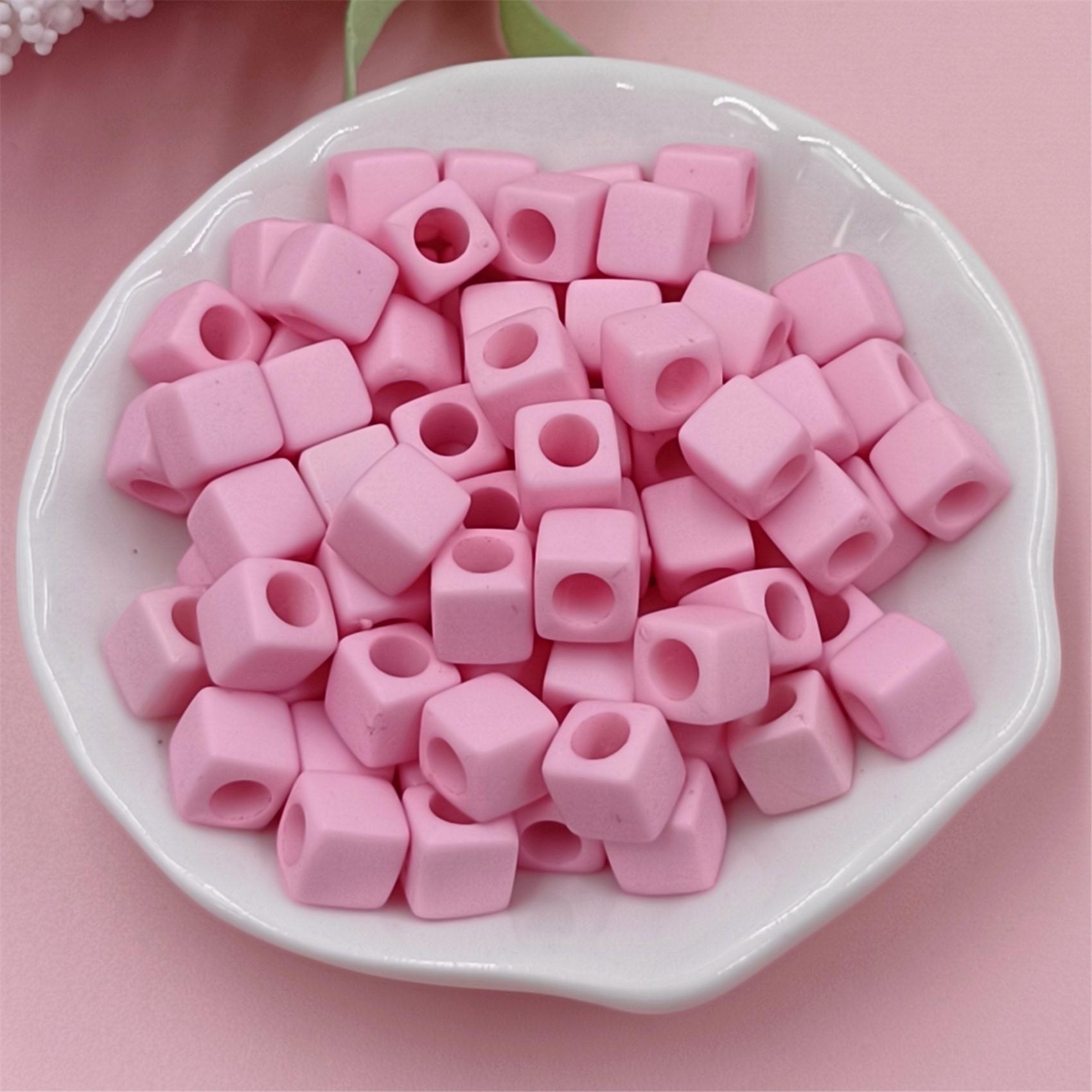 

40 шт. 7 мм квадратные свободные бусины для изготовления ювелирных изделий «сделай сам», подвески, ожерелье, браслет, кулон ярких цветов розовый