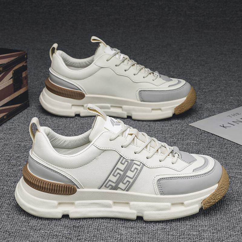 

Кроссовки мужские дизайнерские кроссовки для бега модные повседневные из натуральной воловьей кожи дышащие кроссовки на увеличенной платформе 38