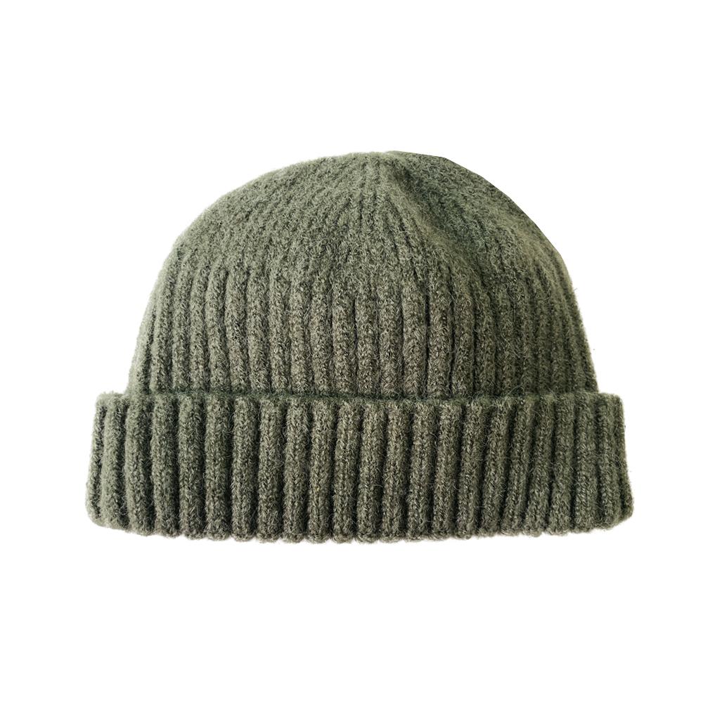 EIGHTVOLUME Ev Fleece-Lined Ribbed Short Beanie (Khaki)