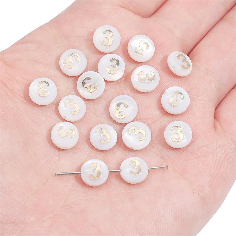 Naturmuschel Doppelseitige Heißprägung Digitale Perlen Für DIY Halskette Armband Ohrringe Schmuckherstellung