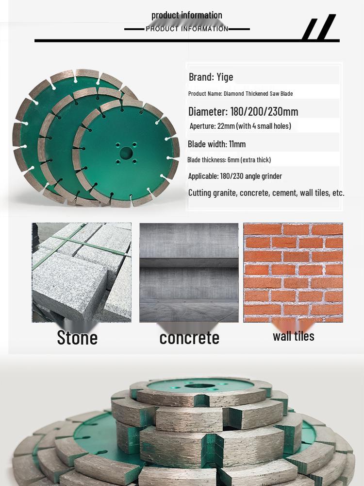 Diamond Thickened 180 Angle Grinder Cutting Disc, 230 Anti-Slip Cement Floor Grooving Blade