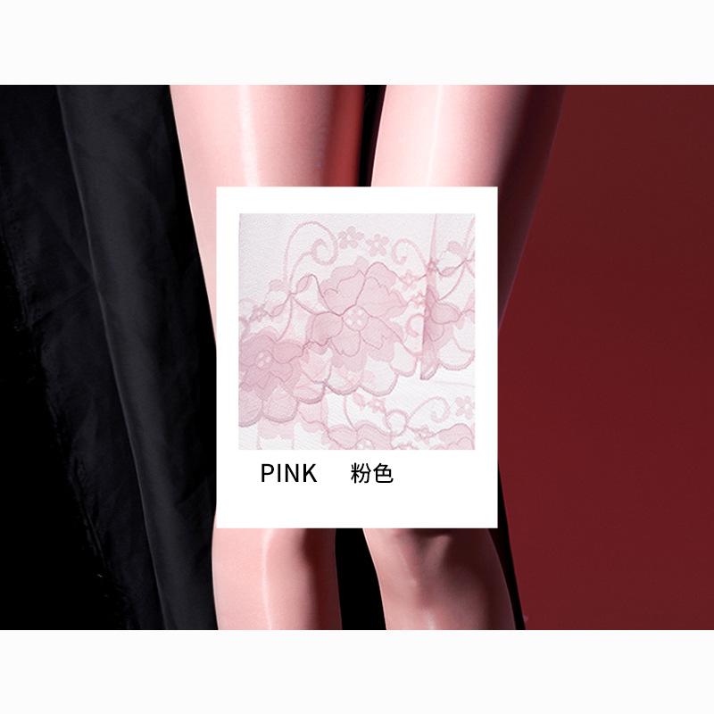 Sexy Lace 2 In 1 Oil Shiny Stockings Sheer See Through Hollow Out Crotchless Shaping Pantyhose Open Crotch Sexy Tights 8D 912PIN