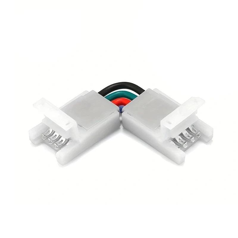 1Pc 4pin Right Angle Corner Connector 10mm L-Shape LED Connectors For LED Strip Lights Strip