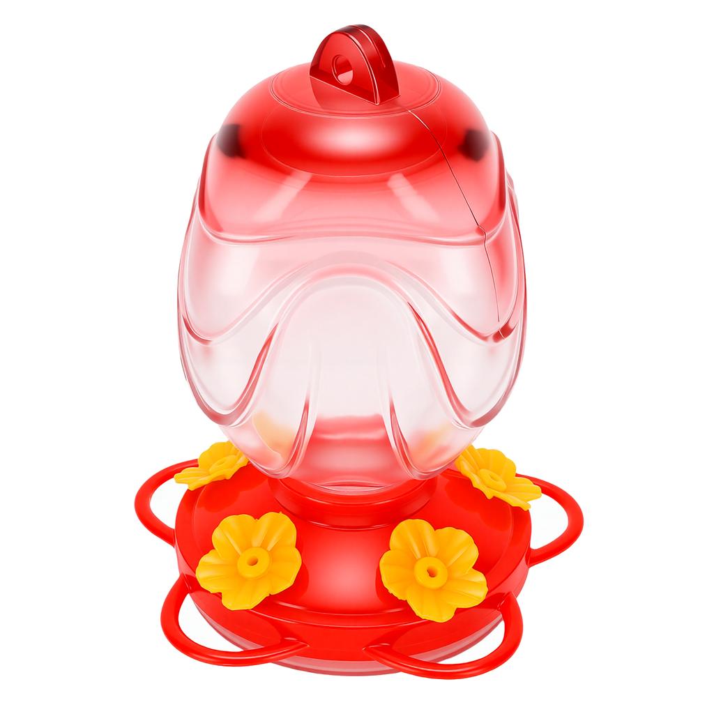 Outdoor Hanging Glass Bird Feeder Clear Glass Bottle Wild Bird Nectar Feeder with 6 Feeding Ports for Courtyard Garden