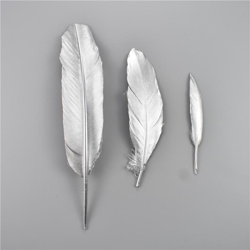 Gold Goose Feather Silver Turkey Plumes Handicraft Accessories Golden Duck Feathers Table Centerpieces Wedding Party Decoration