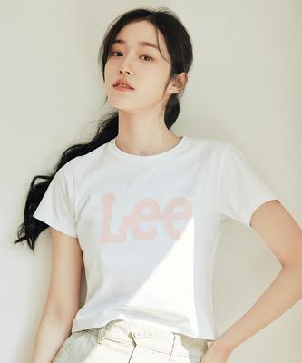 LEE Women Big Twitch Logo Crop T-Shirt Pink