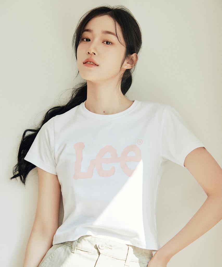 LEE Women Big Twitch Logo Crop T-Shirt Pink
