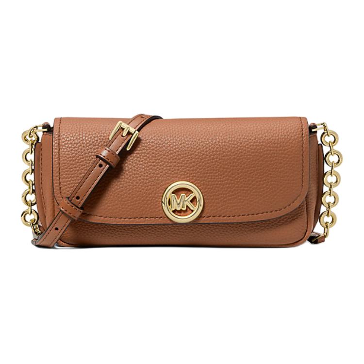 Michael Kors Nolita Gold Hardware Letter Engraved Leather Shoulder Crossbody Bag Small Women bags Brown 32S6GY5C5L-CUOIO Basic Set (Bag)