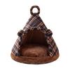 Triangular Tent Pet Bed Enclosed Covered with Nonslip Bottom Gentle Feline Hut for Kittens,