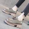 Damen Kleine Lederschuhe im Britischen Stil, Frühling und Herbst Mode Grober Absatz Dicke Sohle Hohe Schuhe