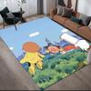 Anpanman Flannel Pattern Square Carpet,Area Rug,Carpet Rug for Living Room Bedroom Sofa Playroom Decor,Non-slip Floor Mat