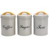 3Pcs Round Metal Kitchen Canister With Iron Seal Lid Coffee Sugar Container Storage Jar For Storing Coffee Beans Sugar