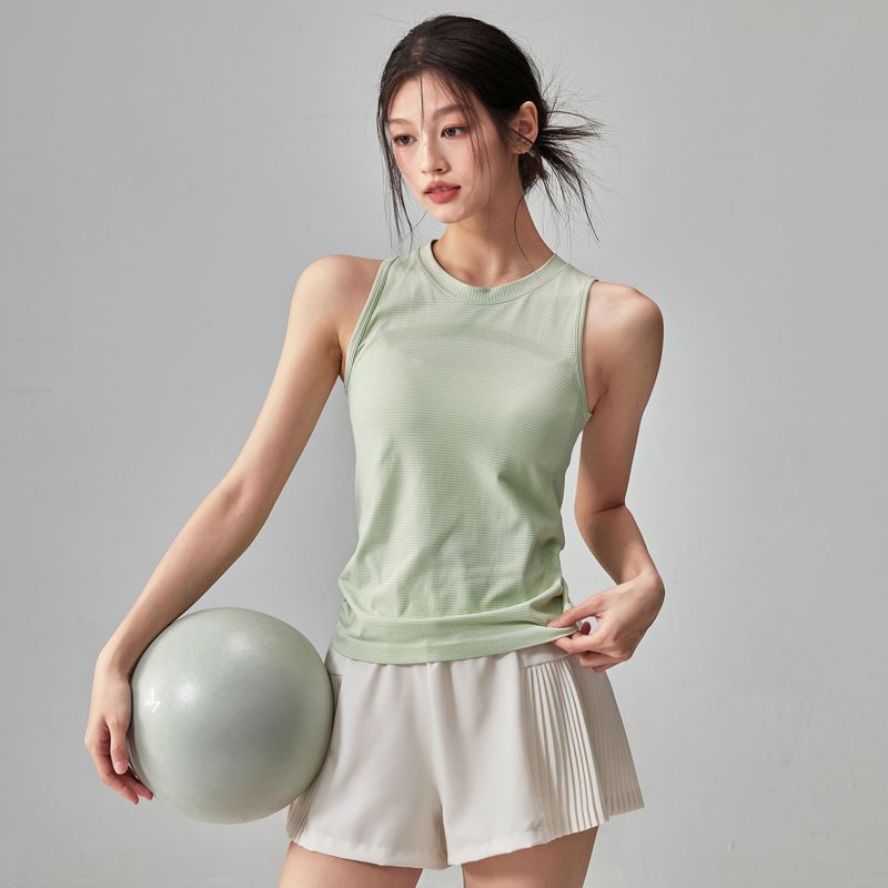 

Summer Thin Quick-Drying Yoga Clothes Vest Stretch Slimming Running Training Outer Wear Sleeveless Sports Fitness Top Women