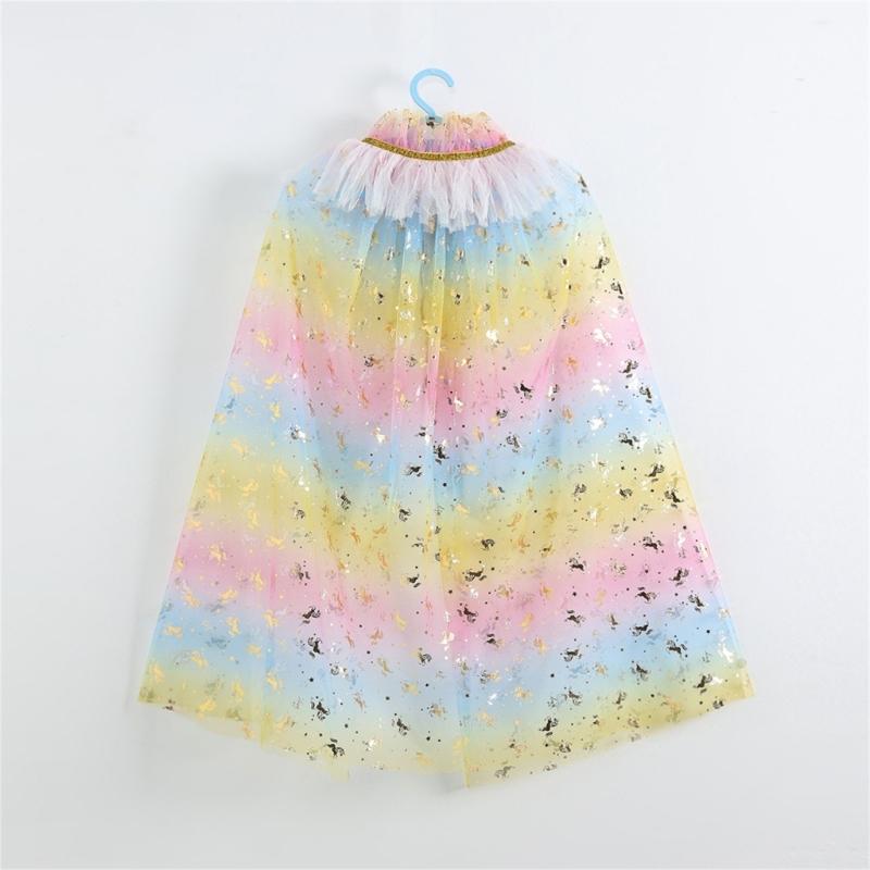 Girls Lightweight Sheer Princess Cape for Fantasy Dressing Up and Birthday Parties Soft Nylon Fabric Costume Accessory