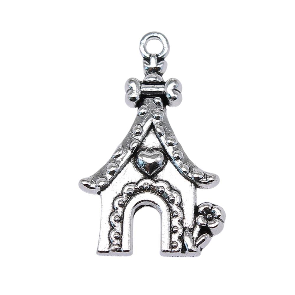 

10шт Подвески для собачьей будки Подвески античное серебро Цвет цинкового сплава 31X20мм