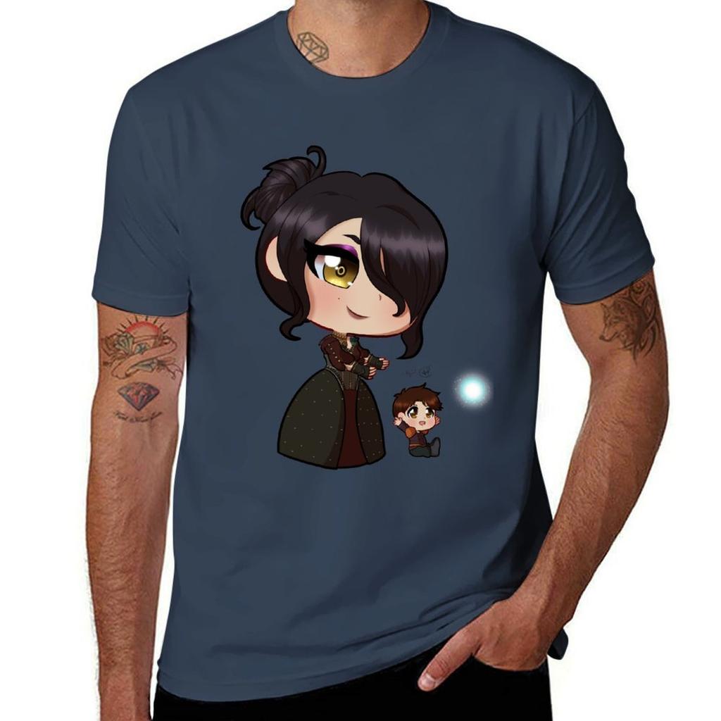 Chibi Morrigan And Kieran Tshirt Creative Graphic Tee Shirt