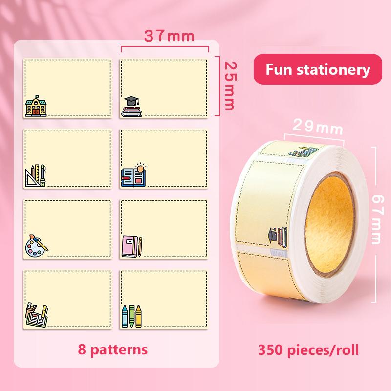350 Sheets/Roll Cartoon Name Stickers Water Cup Stickers Waterproof Classification Labels Sticky Note Stickers Stationery
