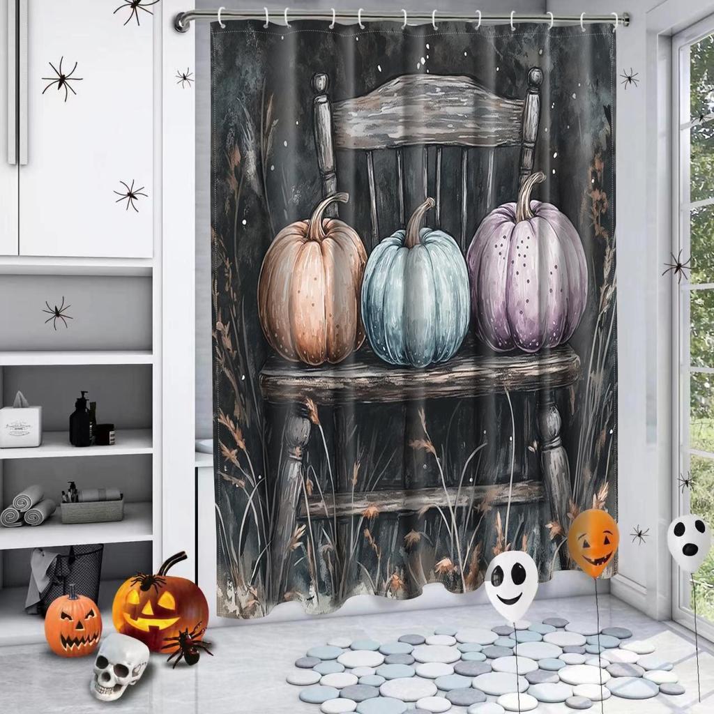 Thanksgiving Herbst Kürbis Ernte Muster Badezimmer Duschvorhang mit 12 Haken Heim Badezimmer Dekor und Zubehör