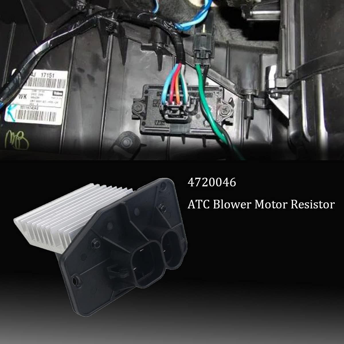 

4720046 4P1721 Blower Motor Resistor ATC Control Module Replacement for Jeep Grand Cherokee 1993-1996 Part# RU-759 16173860 53-69657 GELUOXI