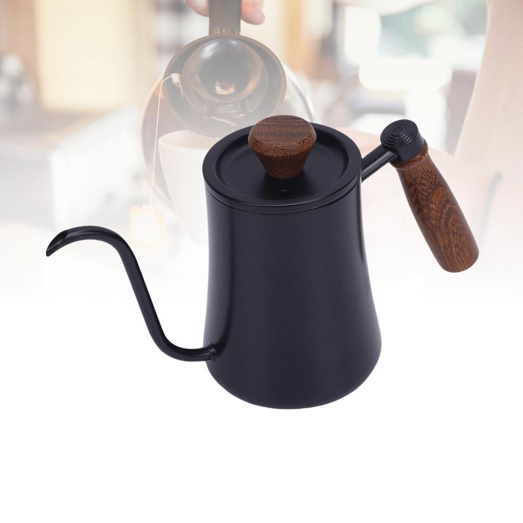 Hand Brew Coffee Kettle 600ML 304 Stainless Steel Narrow Spout Coffee Pot with Scale Insulated Handle for Home Camping