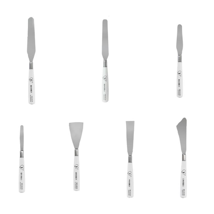 7Pcs Professional Artists Palette Tool Stainless Steel Spatula Set for Oil Painting Acrylic Painting Color Mixing