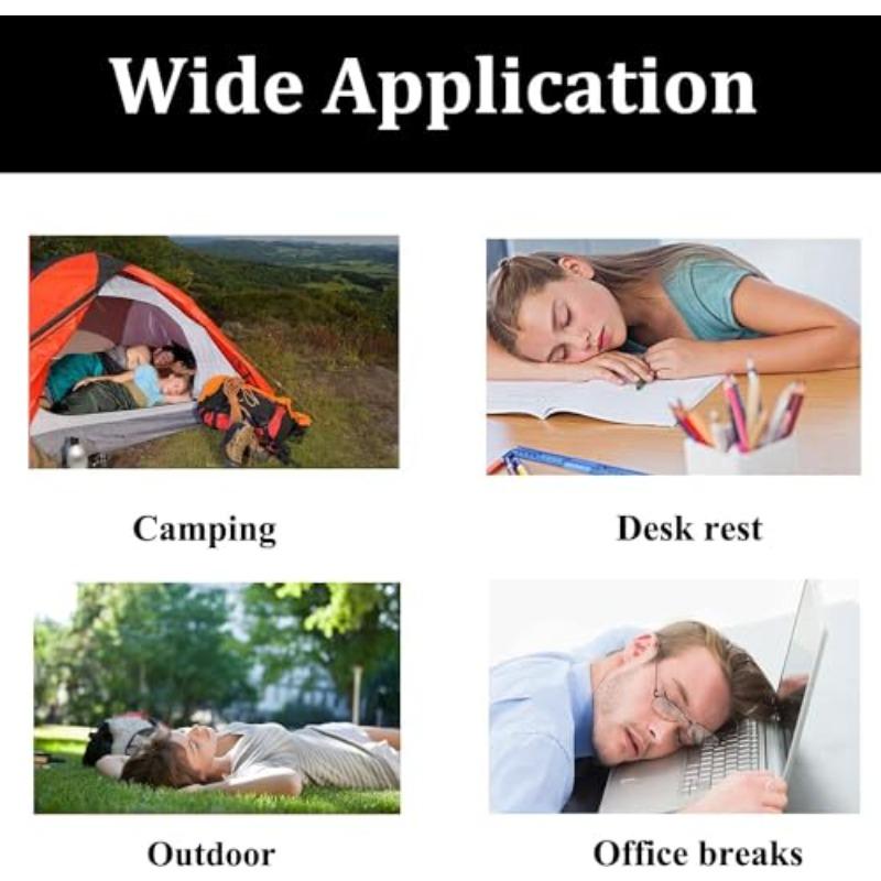 4One Pack Large, ultra-light inflatable travel square pillow made of flocked fabric, suitable for travel, vacations, hiking, camping, and naps,