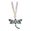 Yousheng Rhinestone Dragonfly Car Hanging Ornament Bling Rearview Mirror Pendant for Vehicle Sparkling Interior Decoration for Women