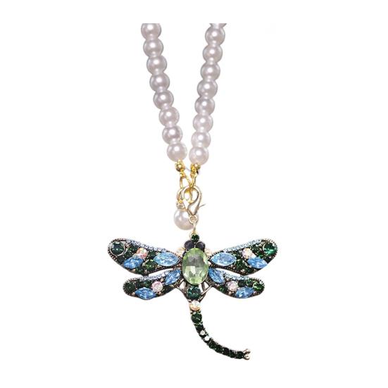 Yousheng Rhinestone Dragonfly Car Hanging Ornament Bling Rearview Mirror Pendant for Vehicle Sparkling Interior Decoration for Women