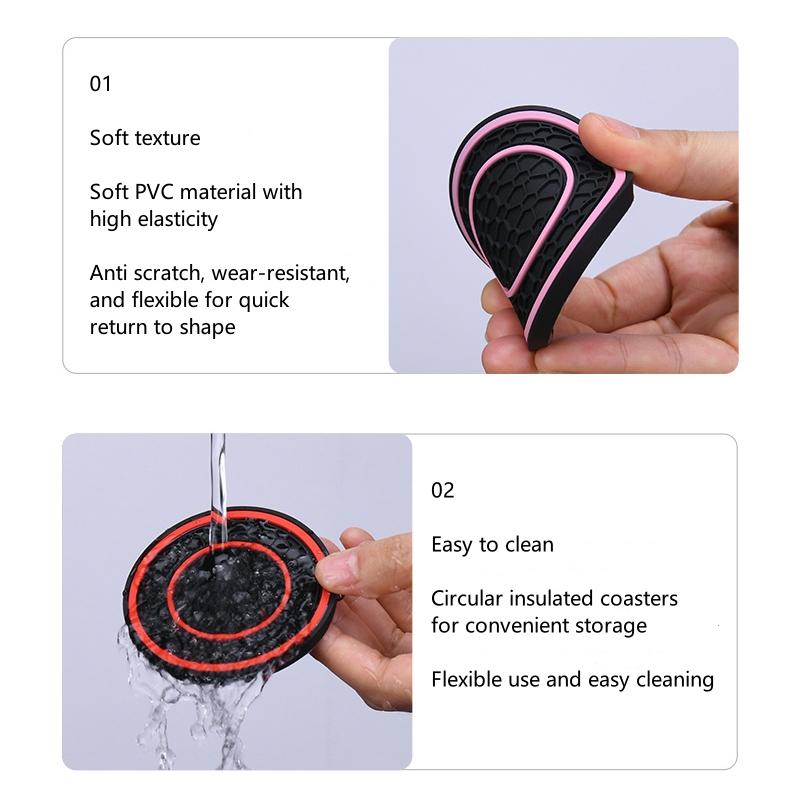 2pcs Car Water Cup Pad Holders Non-slip Bicolor Rubber Mat for Bottle Holder Coaster Auto Interior Anti-skid Cup Holders