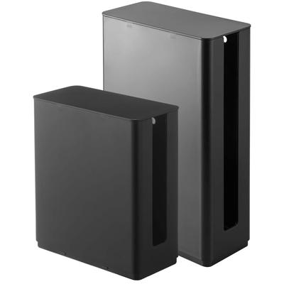 Yamazaki Jitsugyo İstiflenebilir Router Saklama Kutusu İnce Kapaklı Normal & Uzun [2'li Set] Router Kutusu Saklama Örtüsü Akıllı Siyah 4914 5751