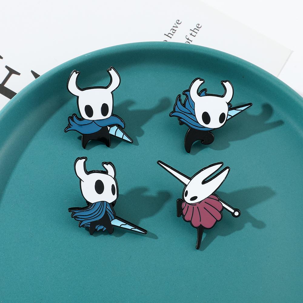 Jessica Chen Non-Toxic Hollow Knight Enamel Pins Cute Cartoon Metal Brooch Game Jewelry Badge For Backpack Pins Accessories Gifts