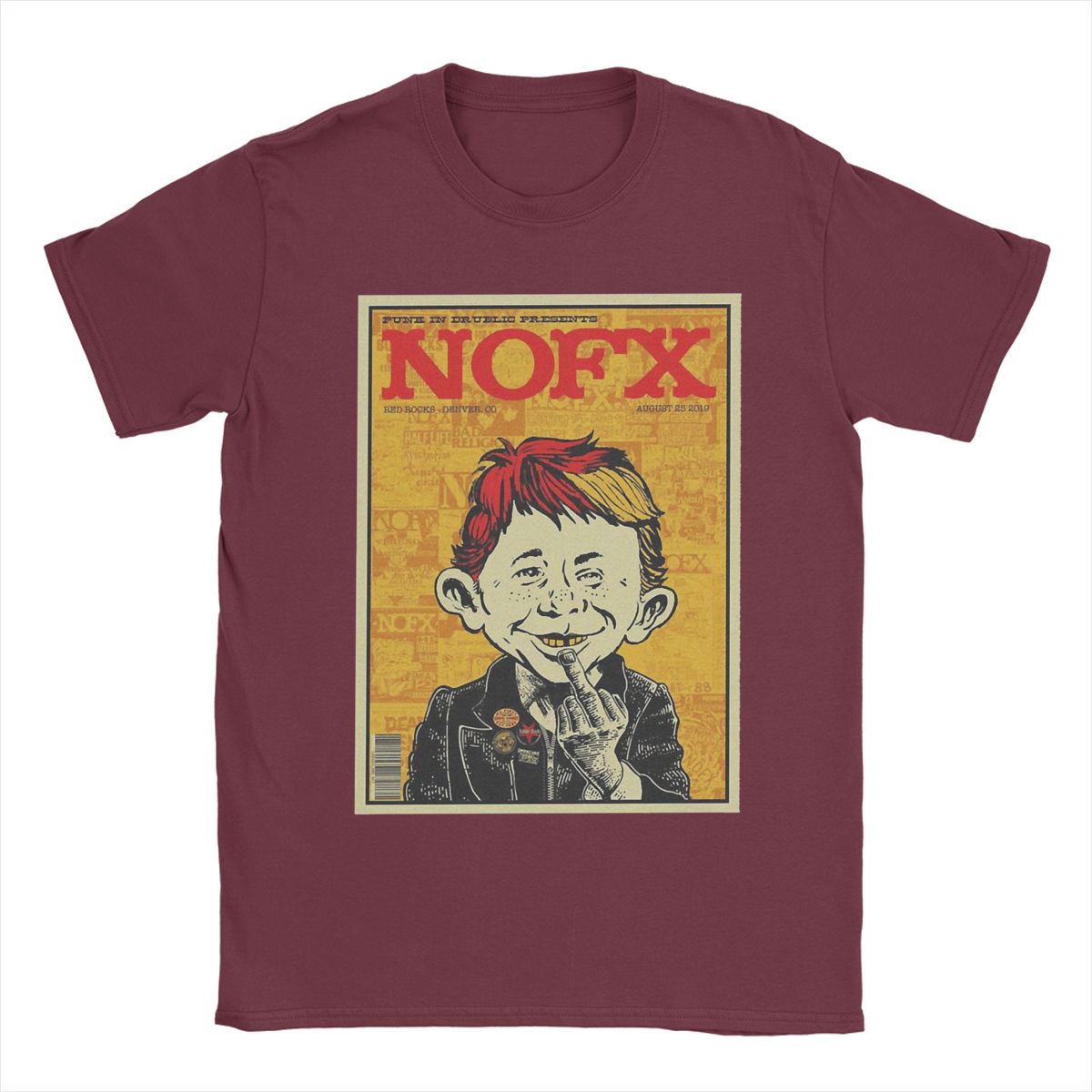 

Funny Nofx Punk In Drublic T-Shirts Men Round Neck 100% Cotton T Shirts Short Sleeve Tees Gift Idea Clothes L