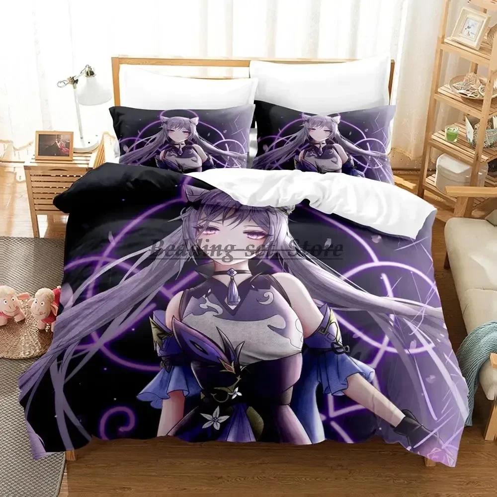 2023 Genshin Impact Bedding Set Single Twin Full Queen King Size Bed Set Aldult Kid Bedroom Duvetcover Sets Girl Bed Sheet Set
