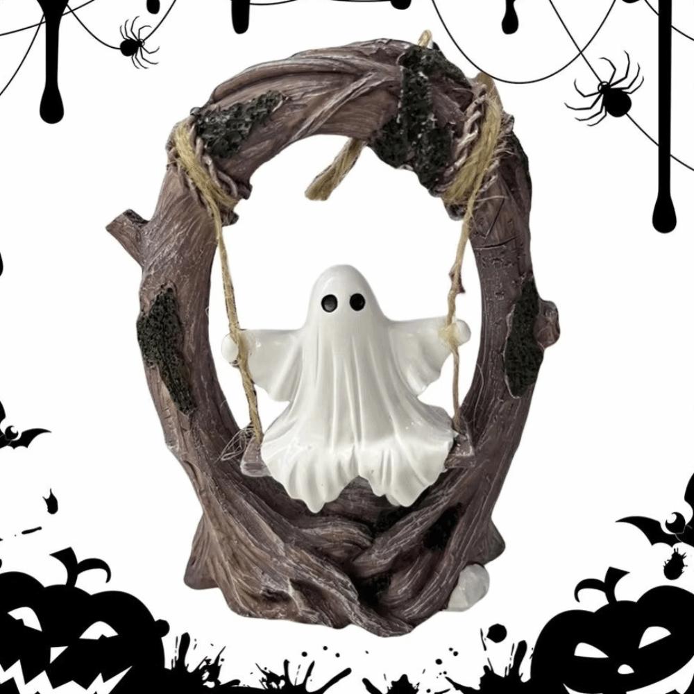 Cute Halloween Ghost Sculptures Funny Swing Ghost Decorations Tree Hanging