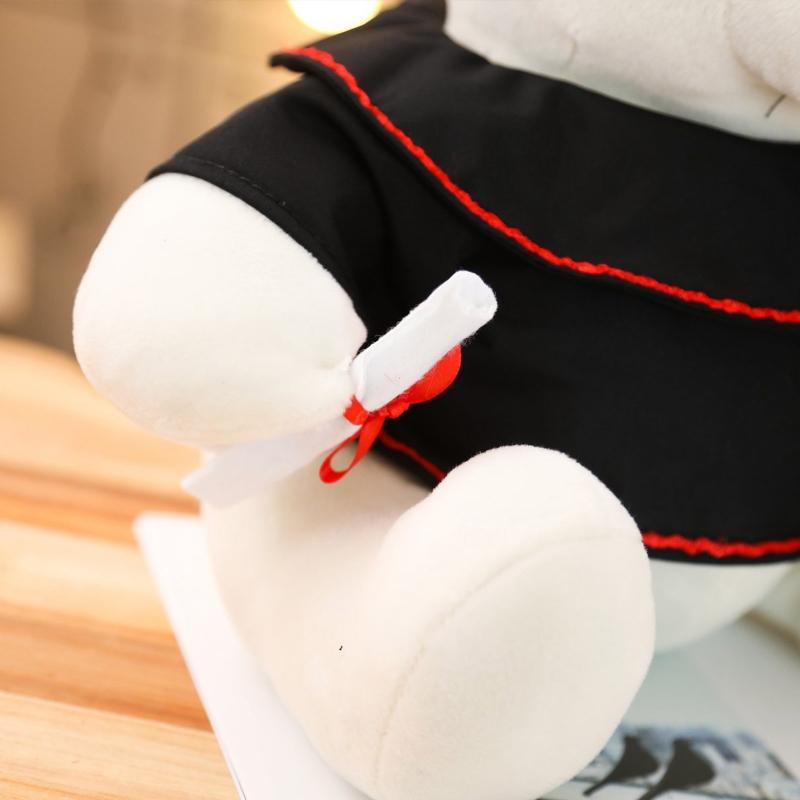 7/9’’ Academic Dress Bear Vivid Cuddleable Pillow Plush for Doll Emotion Appease Non-Deform Office Ornament Gear Store T